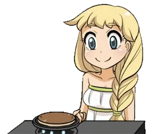 🎈 cozinhar, comida, desenho animado, mulher, panqueca, café da manhã whatsapp sticker