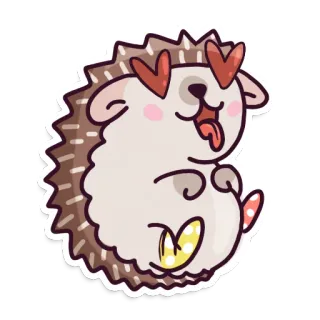 😍 เม่น, น่ารัก, สัตว์, สติกเกอร์, การ์ตูน, ความรัก telegram sticker
