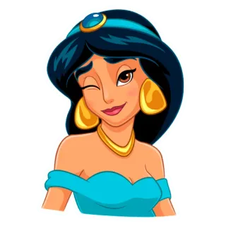 😉 Jasmine Aladdin Disney, Księżniczka, Kreskówka, Animacja, Postać, Dżasmina telegram sticker