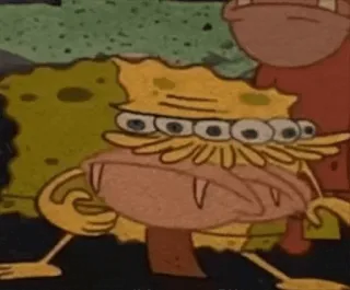 🖤 Spongebob spongebob, uomo delle caverne, cartone animato, divertente, meme telegram sticker