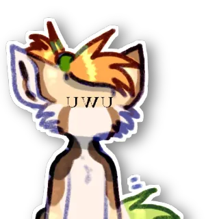 😌 UWU uwu, niedlich, Fellwesen, Tier, Emoji telegram sticker