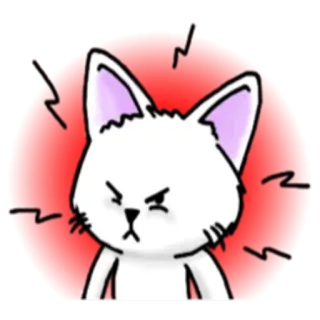 😡 chat, en colère, dessin animé, autocollant, animal, chat blanc, félin telegram sticker