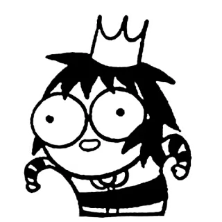 😁 desenho animado, personagem, rainha, coroa, preto e branco, arte whatsapp sticker