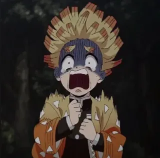 🎏 Zenitsu Agatsuma Demon Slayer anime, demon slayer, zenitsu agatsuma, scared, cartoon, manga telegram sticker