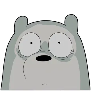😱 Ice Bear We Bare Bears Мультфильм, Медведь, Белый медведь, Мы обычные медведи, Наклейка whatsapp sticker