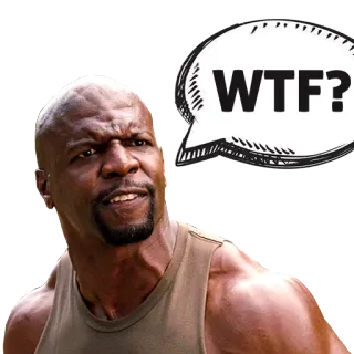 😳 Terry Crews WTF? terry crews, wtf, expression, choqué, surprise telegram sticker