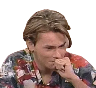 😂 River Phoenix actor, retrato, celebridad, hombre, pensativo telegram sticker