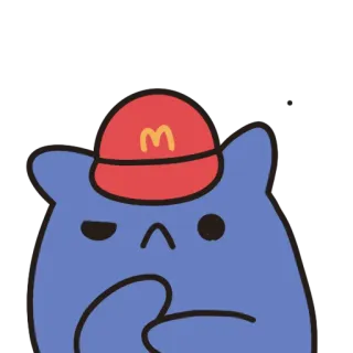 🤔 gato, dibujos animados, lindo, pegatina, azul, animal telegram sticker