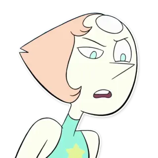 😶 Pearl Steven Universe ไข่มุก, สตีเวน ยูนิเวิร์ส, Cartoon Network, อัญมณี, ตัวละคร telegram sticker