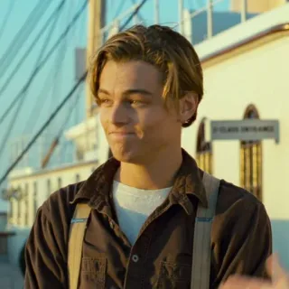 😏 Jack Dawson Titanic film, Leonardo DiCaprio, Titanic, romans, film, Jack, postać telegram sticker