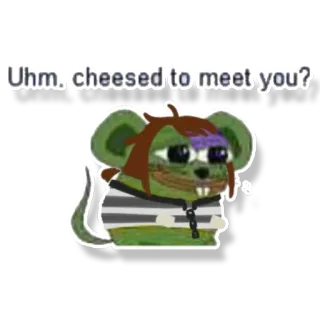 👋 Uhm, cheesed to meet you? Maus, Käse, Gruß, Meme, Lustig, Sticker telegram sticker