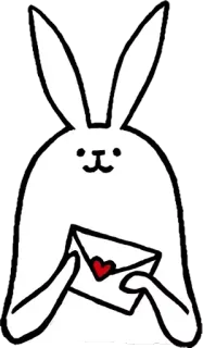 🐰 conejo, corazón, amor, sobre, lindo, animal, pegatina telegram sticker
