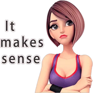 😕 It makes sense мультфильм, женщина, смысл, фраза telegram sticker