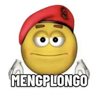 😐 MENGPLONGO Emoji, Boina, Indonésia, Meme telegram sticker