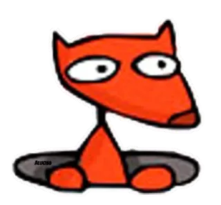 😕 dessin animé, renard, animal, autocollant telegram sticker