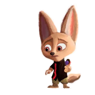 🍦 Finnick Zootopia fox, disney, cartoon, animal, zootopia telegram sticker