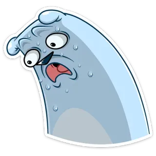 😨 Kreskówka, Wyrażenie, Zszokowany, Spocony, Zaniepokojony, Przesadzony telegram sticker