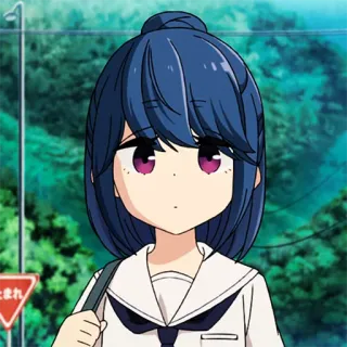 🙂 止まれ Garota anime, Placa de pare, Japonês, Desenho animado, Uniforme escolar, Cabelo azul, Fofo telegram sticker
