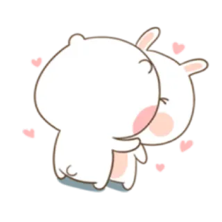 💋 cute, rabbit, love, hug, affection, bunny whatsapp sticker