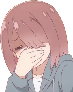🤢 anime, malu, kartun, perempuan, tersipu telegram sticker