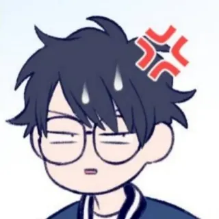 🌨 wütend, gereizt, Cartoon, verärgert, Anime, Gesicht, Person whatsapp sticker