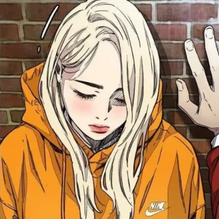 ❤️ anime, character, hoodie, cartoon whatsapp sticker