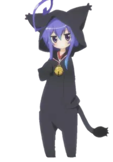 😶 Anime, Gato, Kawaii, Dibujo animado, Ilustración, Personaje whatsapp sticker