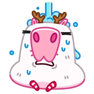 😢 Dessin animé, Personnage, Mignon, Sueur, Animal, Blob telegram sticker