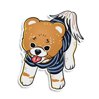 😇 dog, animal, sticker, cute, cartoon whatsapp sticker