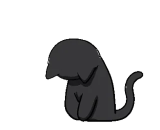 🐾 triste, chat, animal, mignon, dessin animé, noir telegram sticker