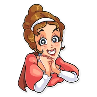 😃 desenho animado, mulher, princesa, feliz, fofo telegram sticker