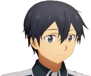 😕 Kirito Sword Art Online anime, sword art online, kirito, sword, fantasy, video game, character telegram sticker