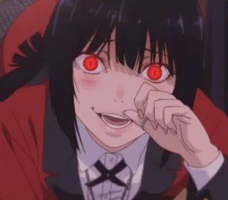 👅 Yumeko Jabami Kakegurui anime, kakegurui, yumeko jabami, gambling, red eyes telegram sticker