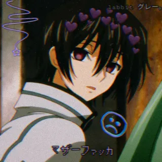 🎭 マザーファッカ アニメ, 漫画, 悪口, 攻撃的, ハート, 紫, 悲しい, ステッカー whatsapp sticker