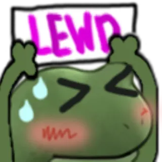 🙅‍♀️ LEWD frog, sweat, anime, embarrassed, cute telegram sticker