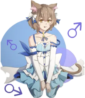 😋 Felix Argyle Re:Zero Anime, Orecchie da gatto, Carino, Trap, Crossdresser telegram sticker