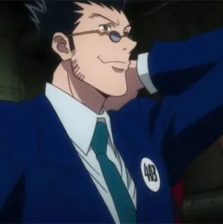 🇯🇵 Leorio Hunter x Hunter 403 anime, glasses, suit, character, hunter x hunter, leorio telegram sticker