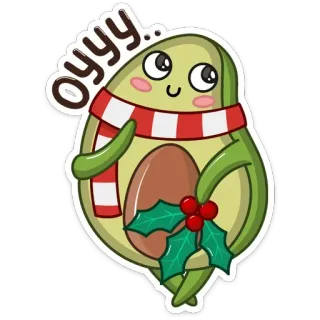 😊 OYYY... Avocat, Mignon, Écharpe, Vacances, Noël, Baies telegram sticker