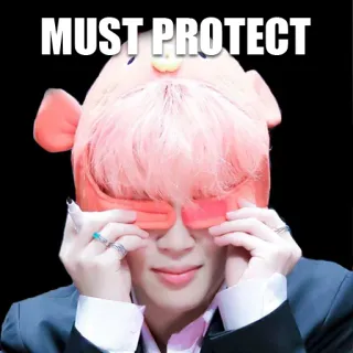 🥺 MUST PROTECT słodkie, ochrona, urocze, mem telegram sticker