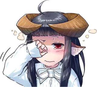 😪 ragazza anime, piangendo, corna, kawaii, triste, carina telegram sticker