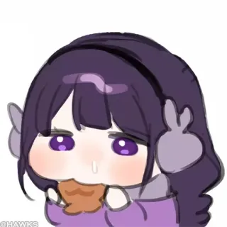 💠 @HAWKS Мультфильм, Аниме, Девочка, Милый, Рисунок, Еда telegram sticker