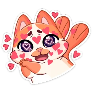 ❤️ kucing, cinta, hati, imut, hewan, stiker telegram sticker