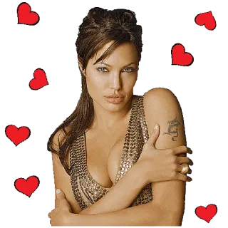 😍 Angelina Jolie celebrità, attrice, donna, cuori telegram sticker