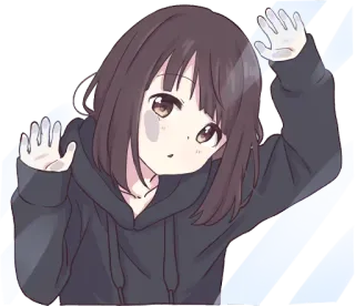 👀 Аниме, Девушка, Мультфильм, Окно, Милый, Рисунок, Манга telegram sticker