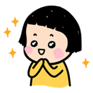 👧 cartoon, girl, anime, happy, sparkles, cute telegram sticker