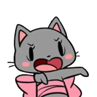 😠 gato, sticker, bravo, desenho animado, personagem, anime, mangá telegram sticker