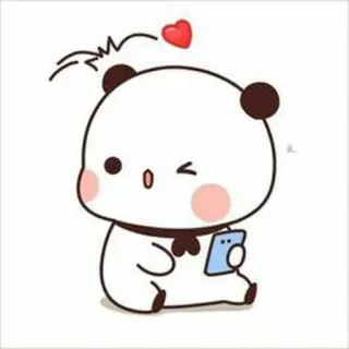 🐻 熊猫, 可爱, 卡通, 心, 数字, 卡哇伊 telegram sticker