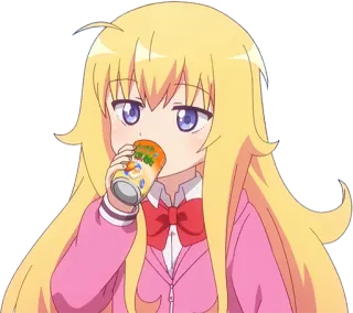 🥃 anime, girl, drinking, kawaii, cute telegram sticker