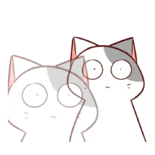 😟 cat, anime, cute, shocked, animated telegram sticker