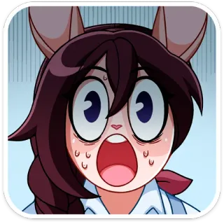 😳 Dessin animé, Animé, Choqué, Expression, Inquiet, Mignon telegram sticker